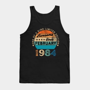 Vintage February 1984 40 Years Old, 40th Birthday Men Women Tank Top